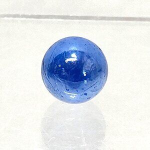 Marble Blue Glass Round Pontil Mark Imperfections Collectible 16mm Dia. Vintage